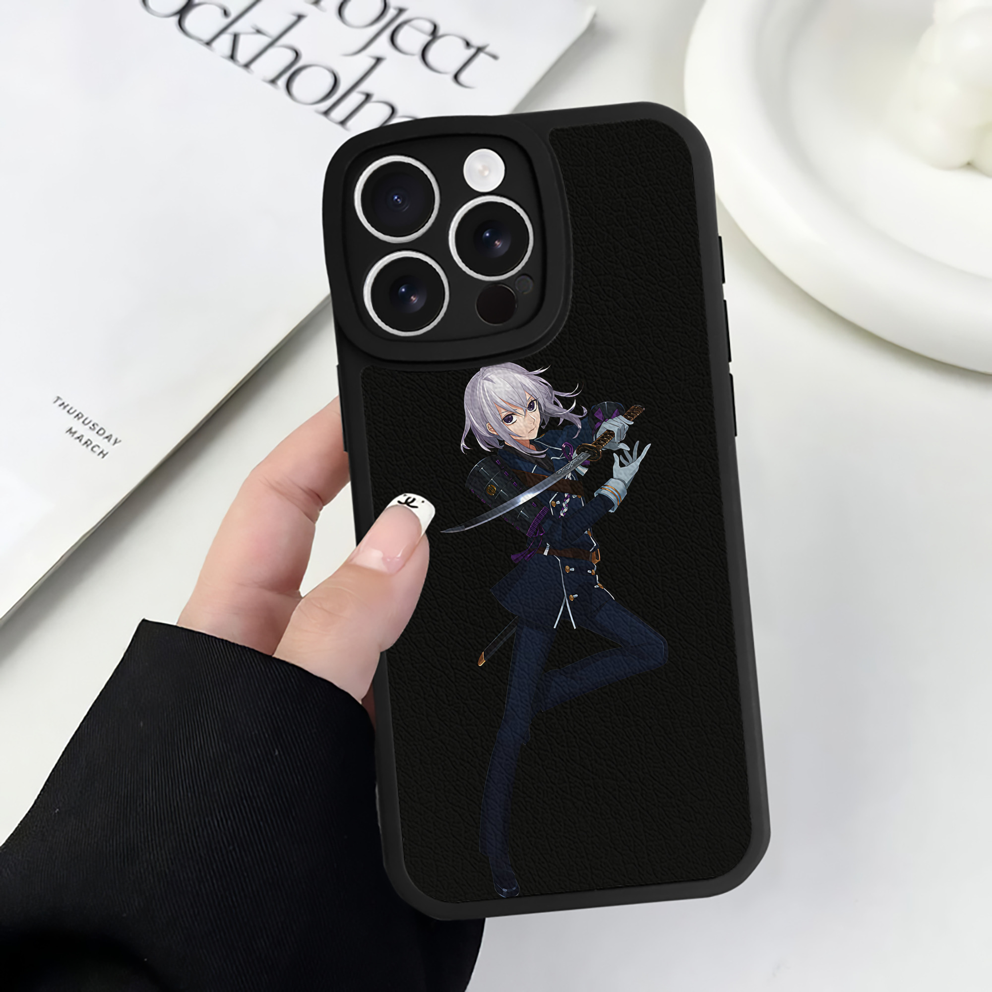 （画像用） 刀剣乱舞 Touken Ranbu 【iPhone 16シリーズ対応】シリコンスマホケース（レザー調） 材質：シリコン